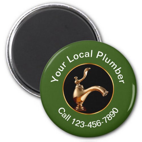 Classy Plumber Service Contact Magnets