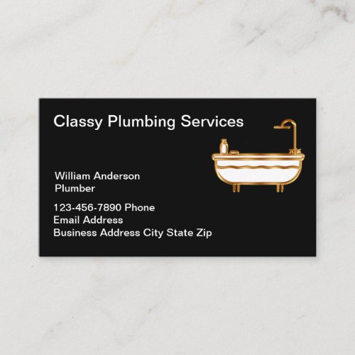 Classy Plumbing Service Luxury Bath  Business Card