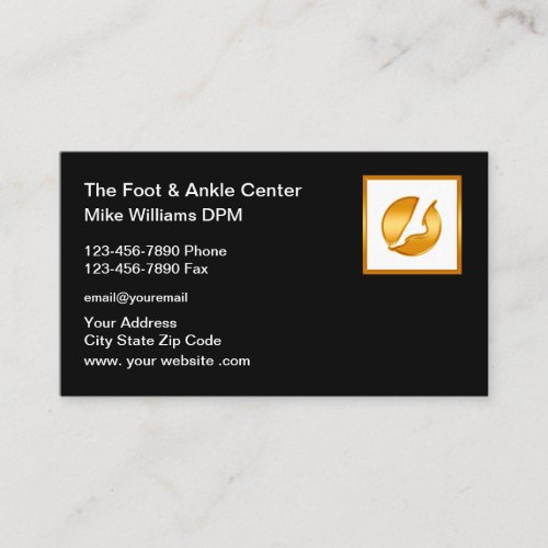 Classy Podiatrist Foot And Ankle Business Cards