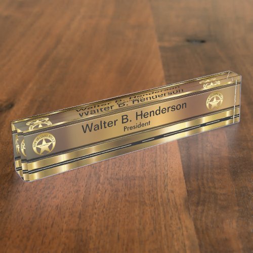 Classy Police Law Enforcement Theme Desk Name Plate