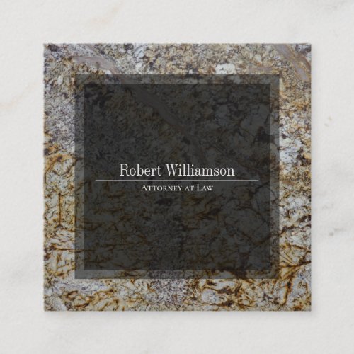 Classy Polished Stone Gray Rust  Taupe Square  Square Business Card