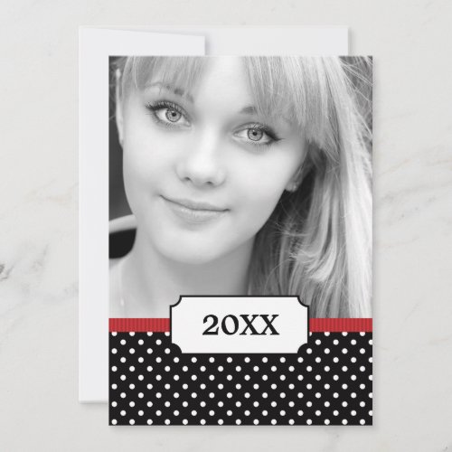 Classy Polka 2 Photo Graduation Announcement