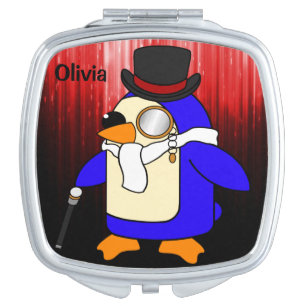 Classy Posh Spiffing Gentleman Penguin Compact Mirror