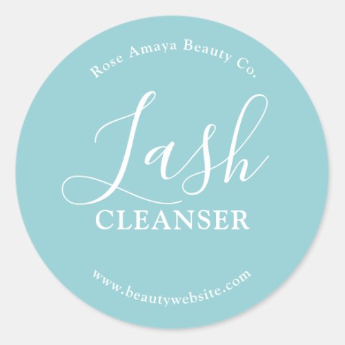 Classy Powder Blue Lash Cleanser Label