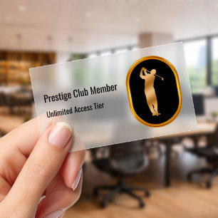Classy Premium Golf Club Membership Cards Clear Business Cards