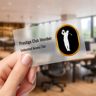 Classy Premium Golf Club Membership Cards Clear Business Cards