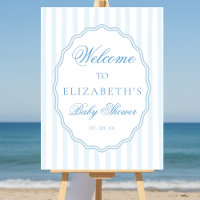 Classy Preppy Stripes Wavy Frame Coast Baby Shower