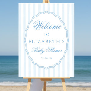 Classy Preppy Stripes Wavy Frame Coast Baby Shower Foam Board