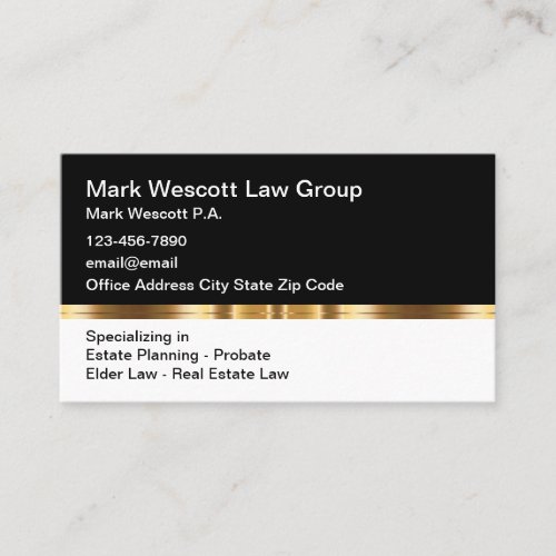 Classy Probate And Estate Planning Attorney Business Card