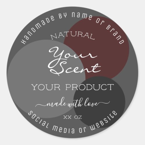 Classy Product Packaging Labels Dark Gray Burgundy