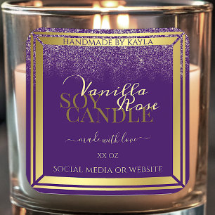 Classy Product Packaging Labels Purple and Gold