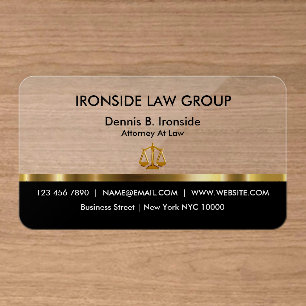 Classy Professional Attorney Clear Business Cards