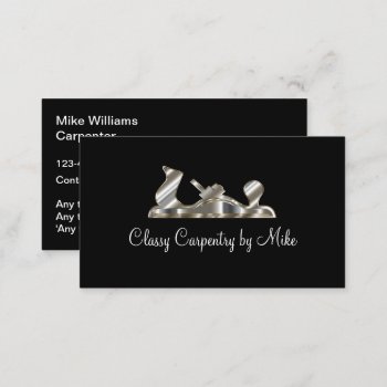 Classy Professional Carpenter Business Card by Luckyturtle at Zazzle