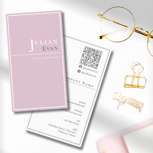 Classy Professional Dusky Pink Business Card