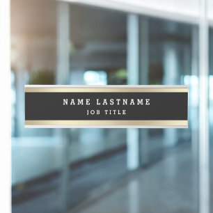 Classy Professional Elegant Black Gold Door Sign