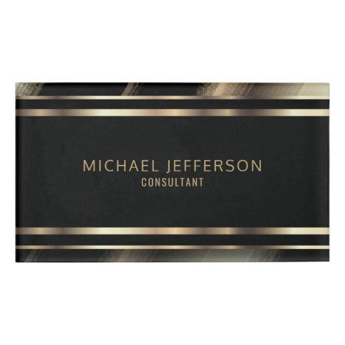 Classy Professional Gold and Black Name Tag