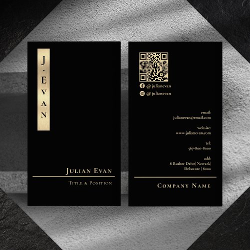 Classy Professional Luxe Black Gold Business Card