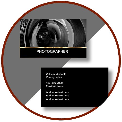 Classy Professional Photographer Business Cards