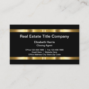 Classy Professional Real Estate Title Company Business Card