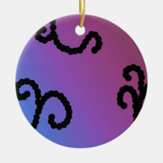 Classy Purple and Black Beaded Swirl Ceramic Ornament