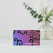 Classy Purple and Black Interior Design Business Card (Standing Front)