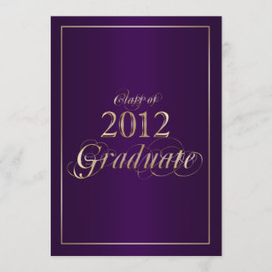 Classy Purple and Gold 2012 Graduate Invitation