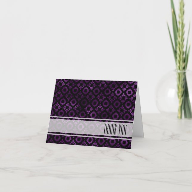 Classy Purple, Black, and Gold Thank You Card (Front)