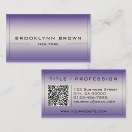 Classy Purple Color Gradient with QR Code Stylish Business Card