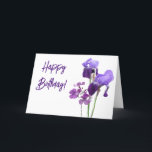 Classy Purple iris flower Happy Birthday fine art  Thank You Card<br><div class="desc">This elegant trinket tray is the artwork created by Berglind Design.

© Berglind Design. All rights reserved.</div>