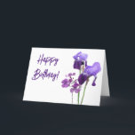 Classy Purple iris flower Happy Birthday fine art  Thank You Card<br><div class="desc">This elegant trinket tray is the artwork created by Berglind Design.

© Berglind Design. All rights reserved.</div>