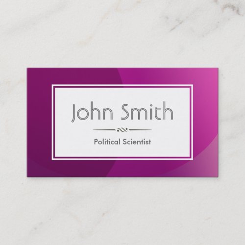 Classy Purple Political Scientist Business Card