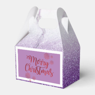 Classy Purple Silver Sequins Favor Boxes