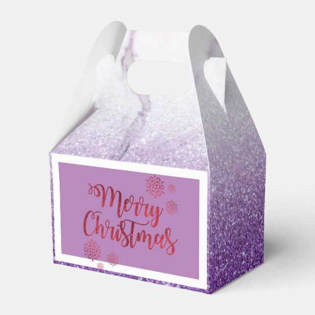 Classy Purple Silver Sequins Favor Boxes (Front Side)