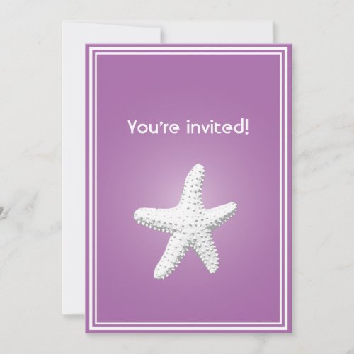 Classy Purple Starfish Rehearsal Dinner Invitation