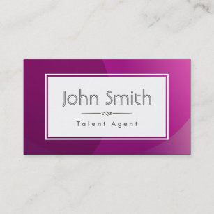 Classy Purple Talent Agent Business Card