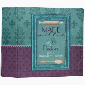 Classy Purple & Teal Recipe Binder