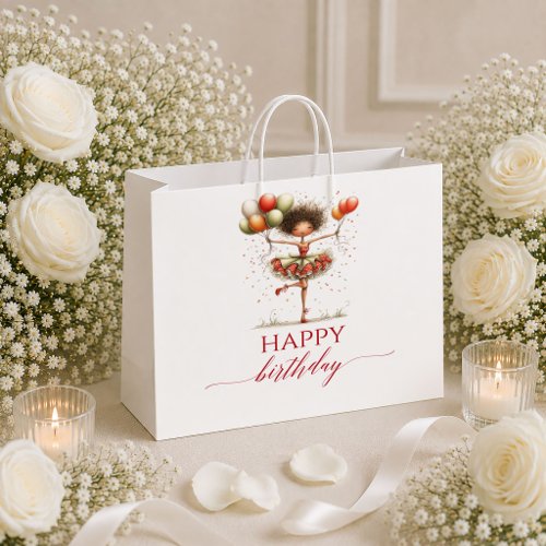 Classy Quirky Woman Burgundy Script Birthday gift Large Gift Bag