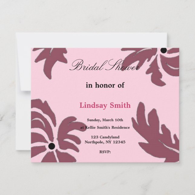 Classy Raspberry Floral Bridal Shower Invitation (Front)