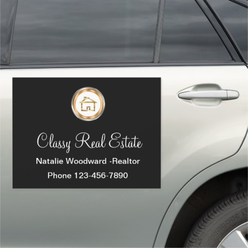 Classy Real Estate Agent Car Magnet | Zazzle