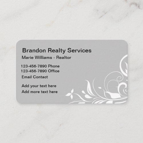 Classy Real Estate Agent Elegant Business Cards