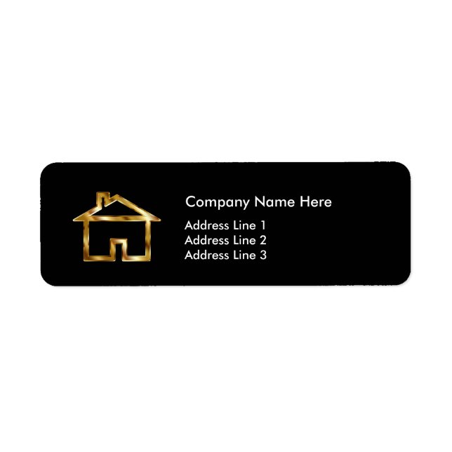 Classy Real Estate Agent Modern Design Label (Front)