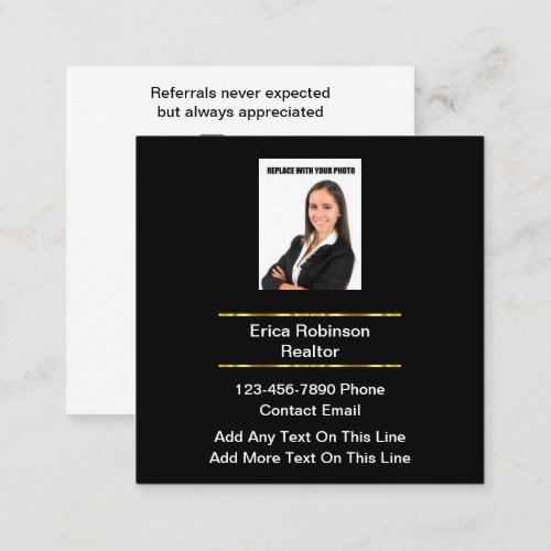 Classy Real Estate Agent Upscale Business Cards