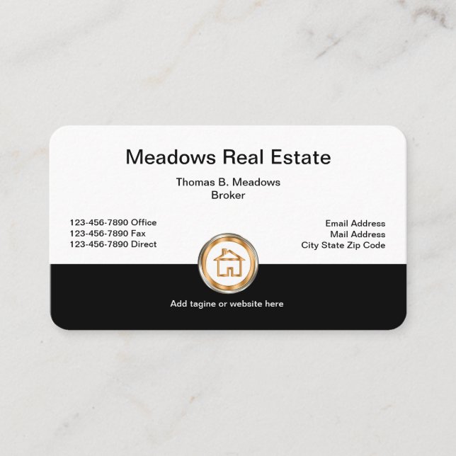 Classy Real Estate Broker Business Card (Front)