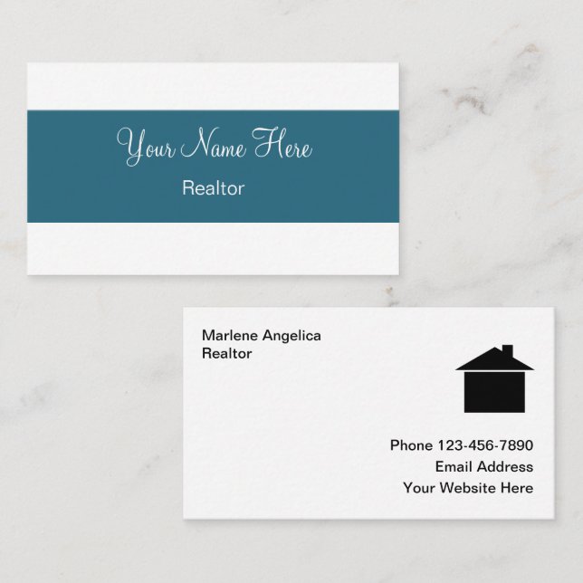  Classy Real Estate Business Cards (Front/Back)