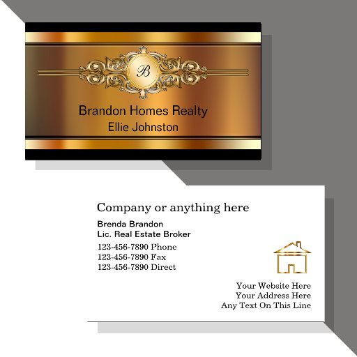 Customizable Classy Real Estate Business Cards