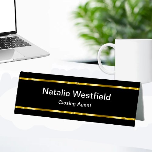 Classy Real Estate Closing Agent Desk Name Plaque Table Tent Sign