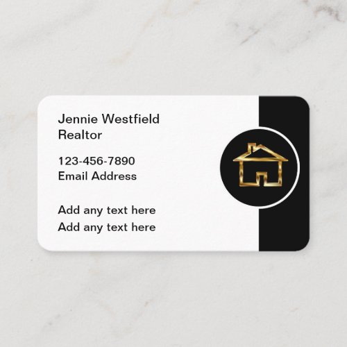 Classy Real Estate Gold Home Business Cards
