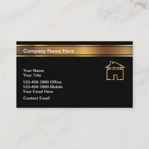 Classy Real Estate Home Graphic Business Cards