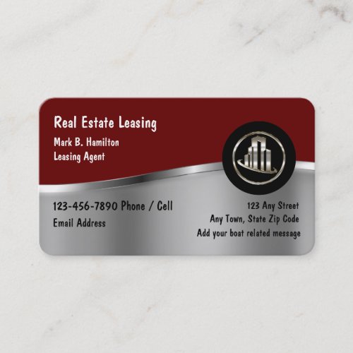 Classy Real Estate Leasing Agent Business Card