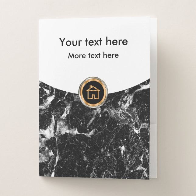 Classy Real Estate Marble Art Presentation Folders (Front)